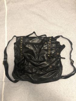 Faux leather backpack