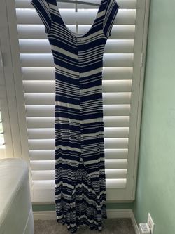 Navy Blue Striped Dress