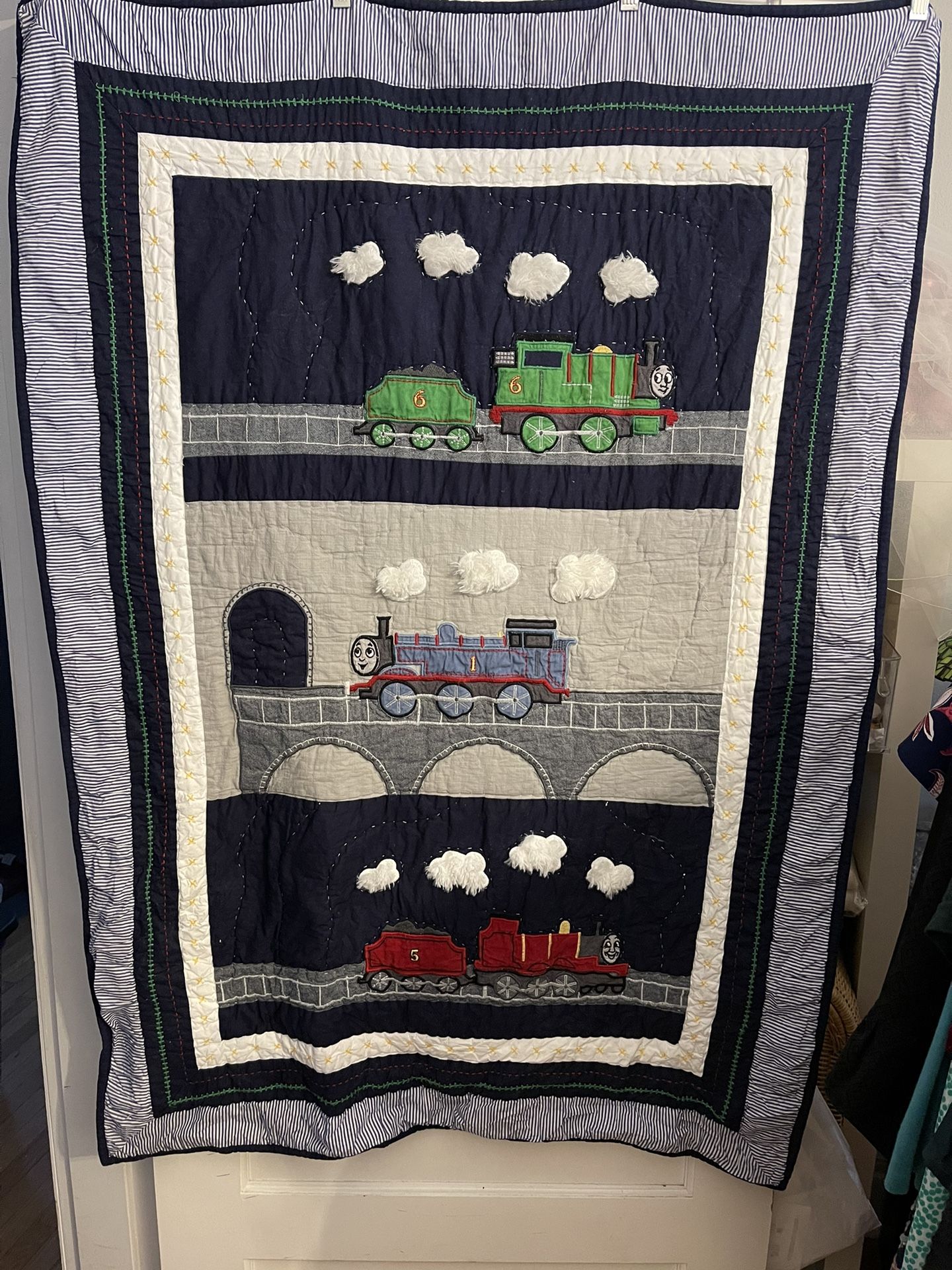 Pottery Barn Kids PBK Quilt Thomas The Tank