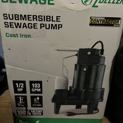 Zoeller 1/2 HP Submersible Sewage Pump