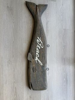 $10 Whale wood art / decor