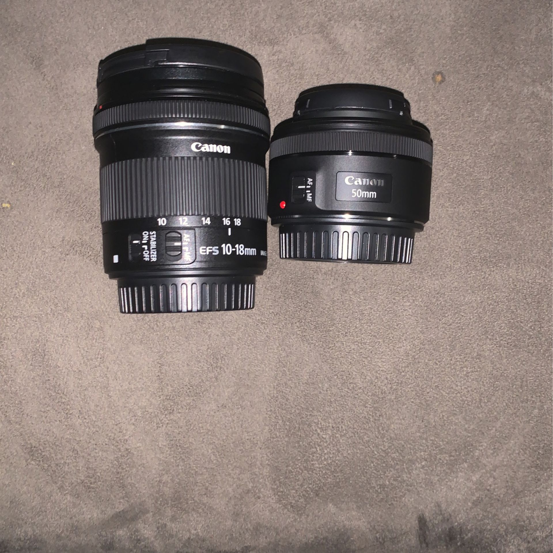 10-18mm And 50mm Canon Lens 