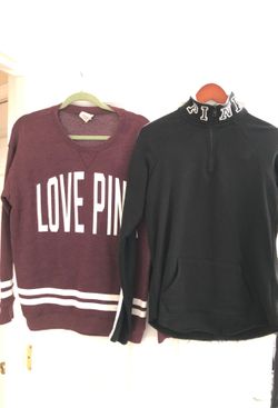 2 pink sweatshirt for 30.00 great condition Xs one boyfriend style