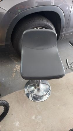 Gray leather bar stools