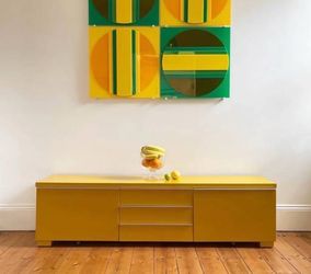 Rare Discontinued IKEA BESTÅ BURS TV Bench / Media Console – High-Gloss Yello - $299 (Irvine