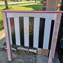 Girl's Twin Bed Frame with Night Stand 