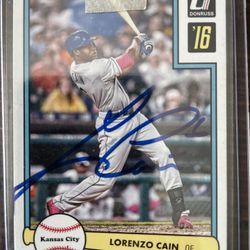 Lorenzo Cain, autograph baseball card, signed Royals