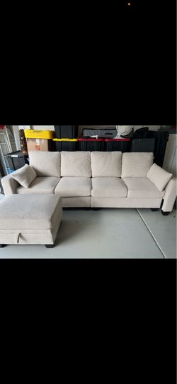 4 seater couch with storage ottoman