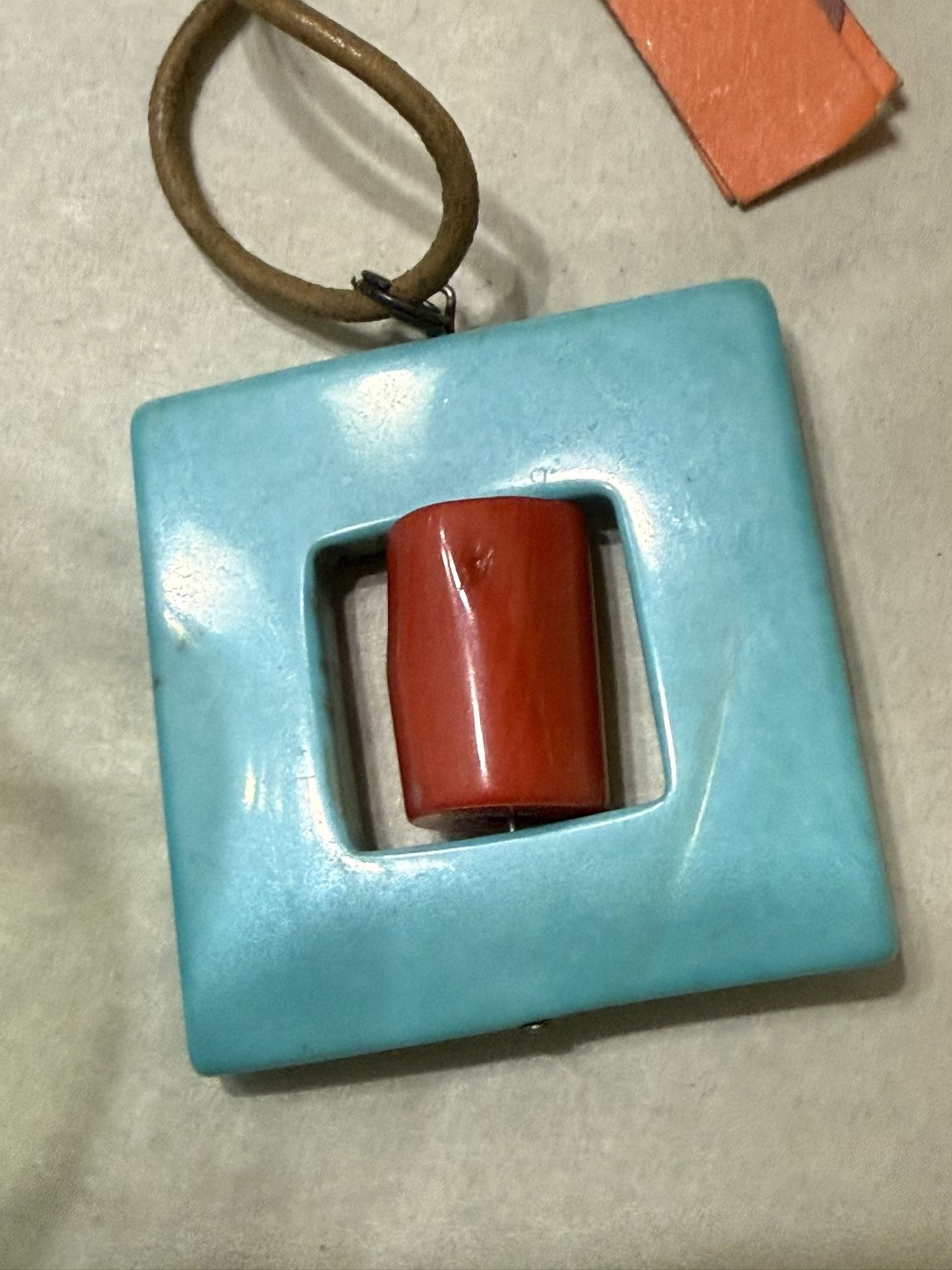 Turquoise And Coral Blood Red Necklace 