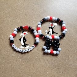 Looney Tunes: Sylvester The Cat Bracelet Set (Handmade)