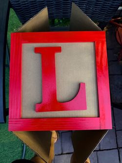 Custom wooden box resembling alphabet wooden blocks for you next party