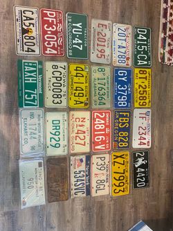 Lot of 20 Vintage License Plates Decor Craft 40’s-90’s