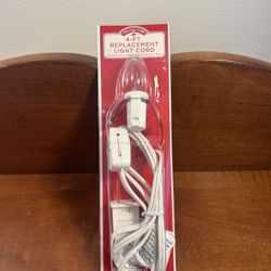 4 Foot Replacement Light Cord - For Blow Molds, Villages, Lighted Display Decor