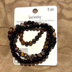 Bead Landing - Tigereye and Agate Beaded Bracelet Set
