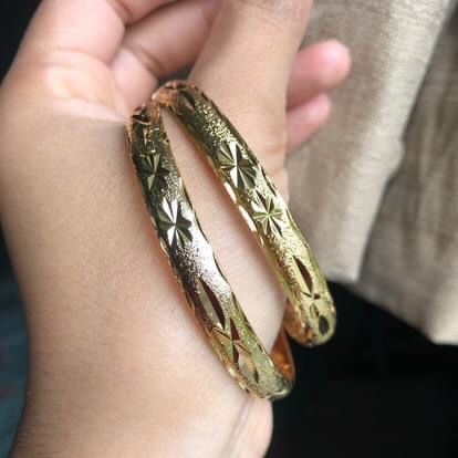 Gold Plated Bangles Set Openable