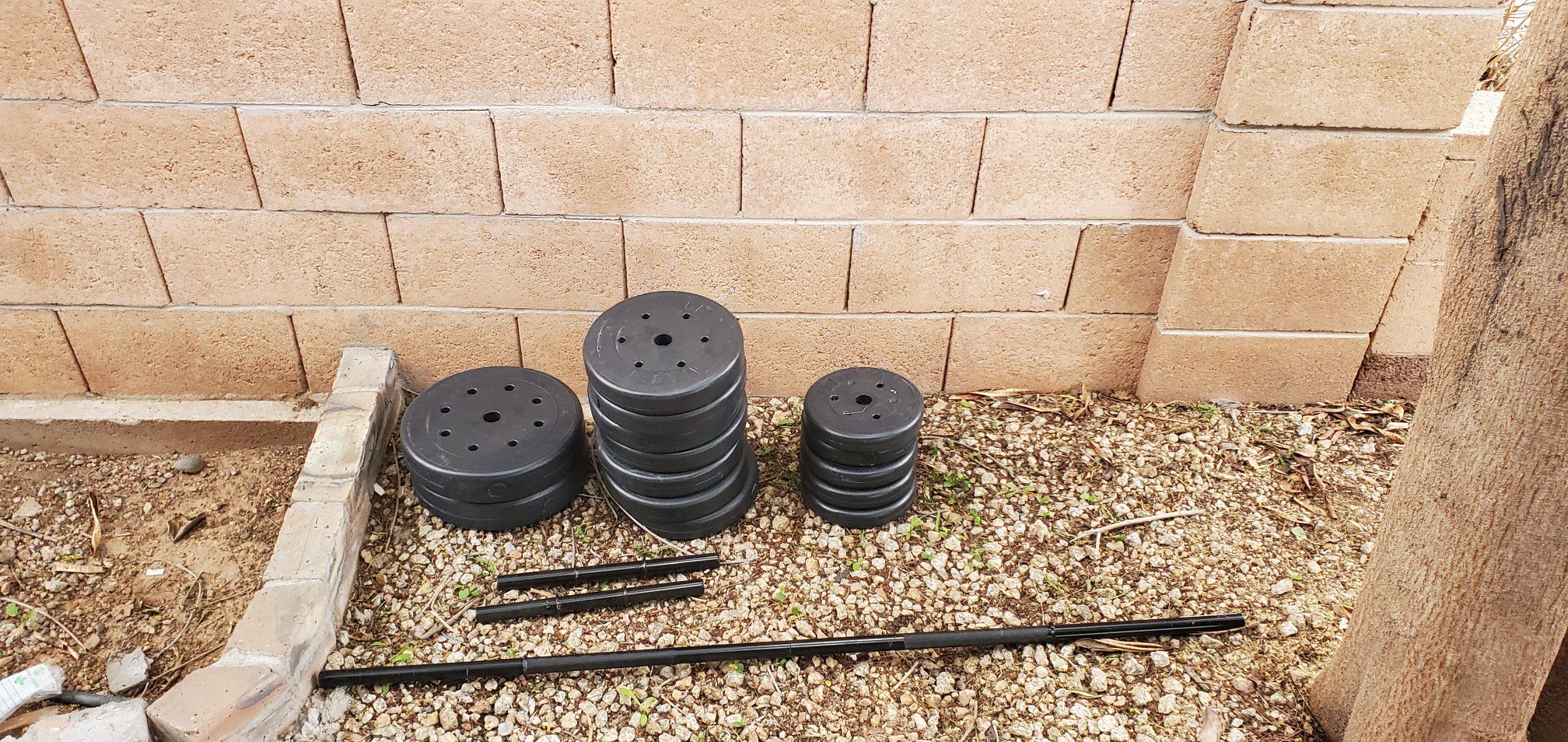 Brand new weight set with 3 bars