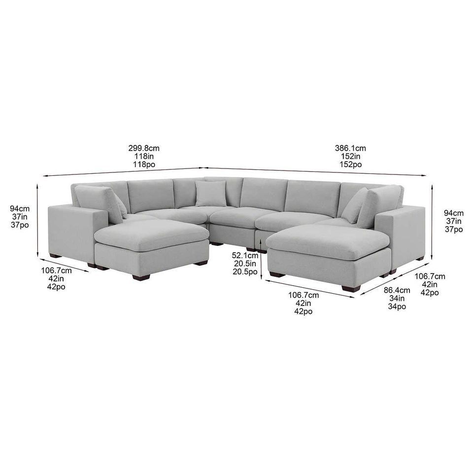 Thomasville Lowell 8-piece Fabric Modular Sectional, Sofa de costco
