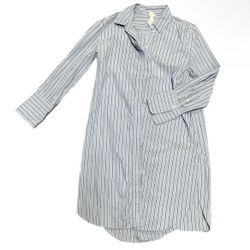 Cute Blue & White Striped Shirtdress