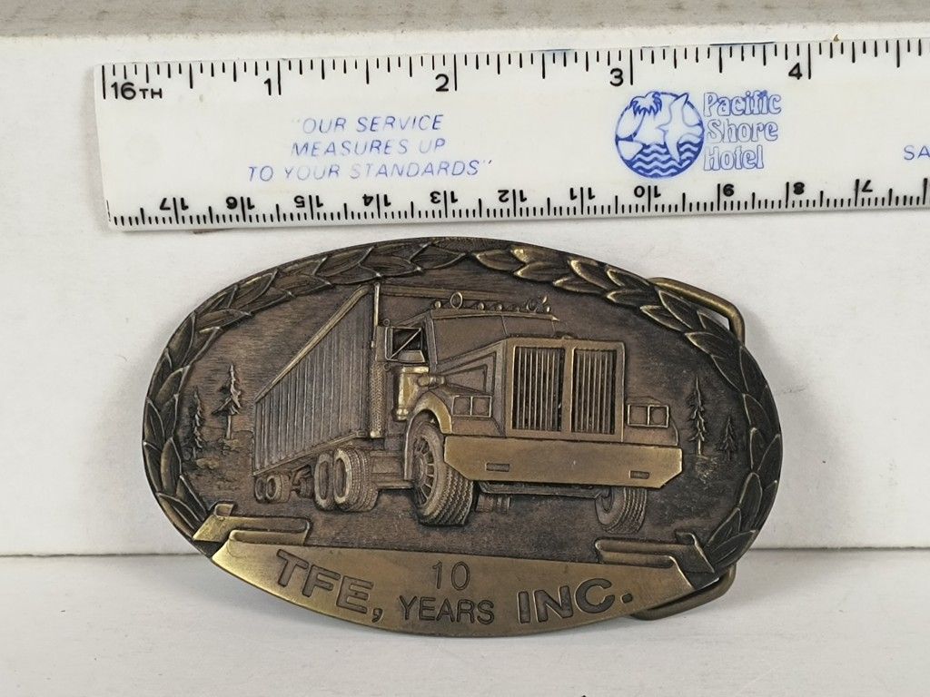 TFE Inc Logistics trucking Belt Buckle 10 Years