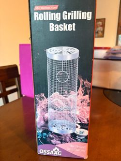 Grill basket roll for charcoal grill