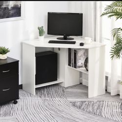 New, Multi-Tier Corner Computer Desk Writing Table for Home & Office w/ Multiple Shelf Build