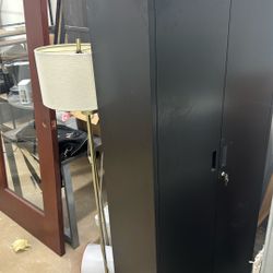 Black Metal Two Door Storage Cabinet 