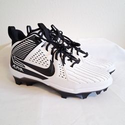 Nike Alpha Menace Strong White Black Football Cleats 