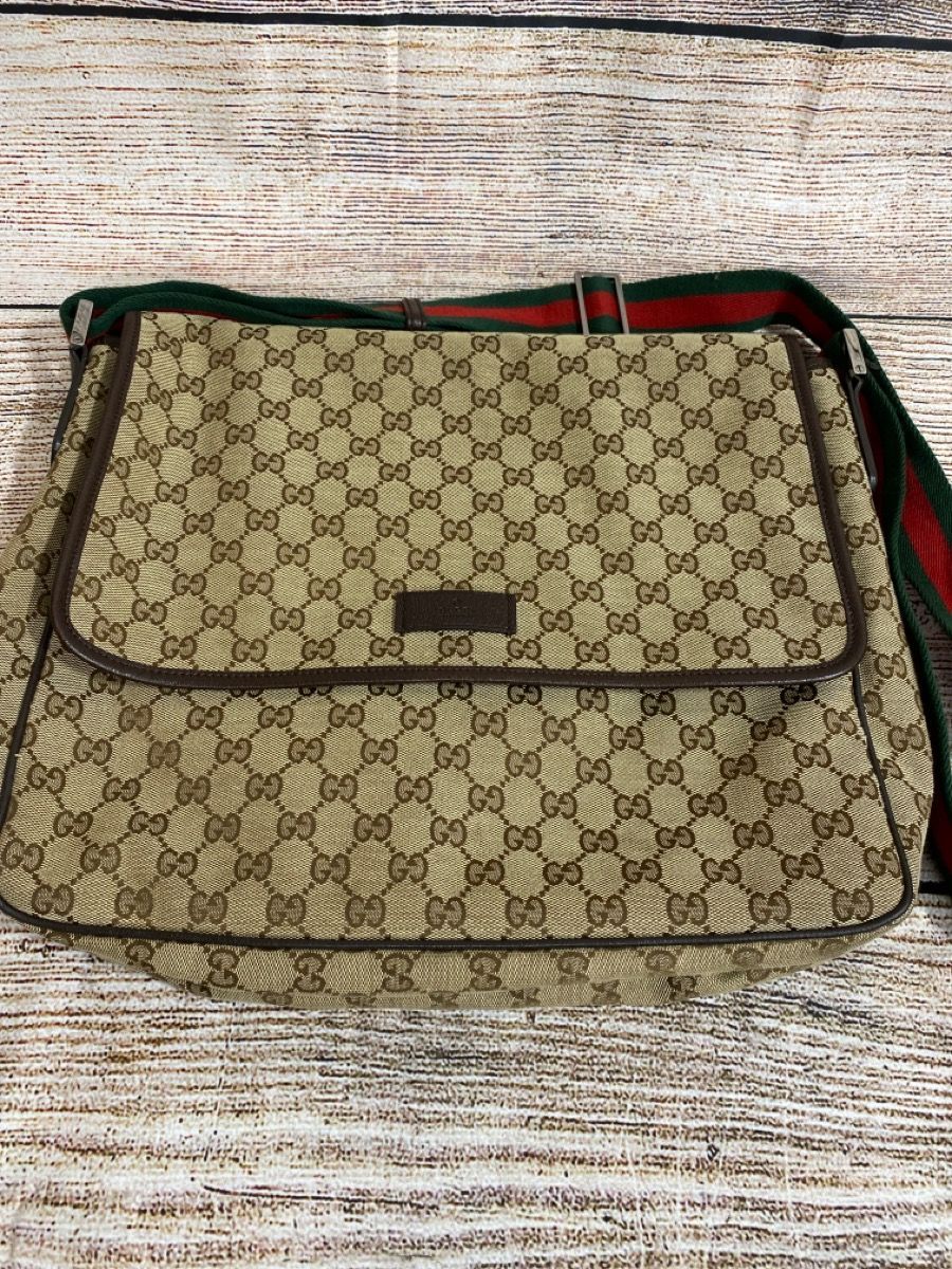 Gucci Monogram Messenger Bag 181092 – Canvas – Dark Brown – Entrupy Verified (PO1009933) - Very Good Condition