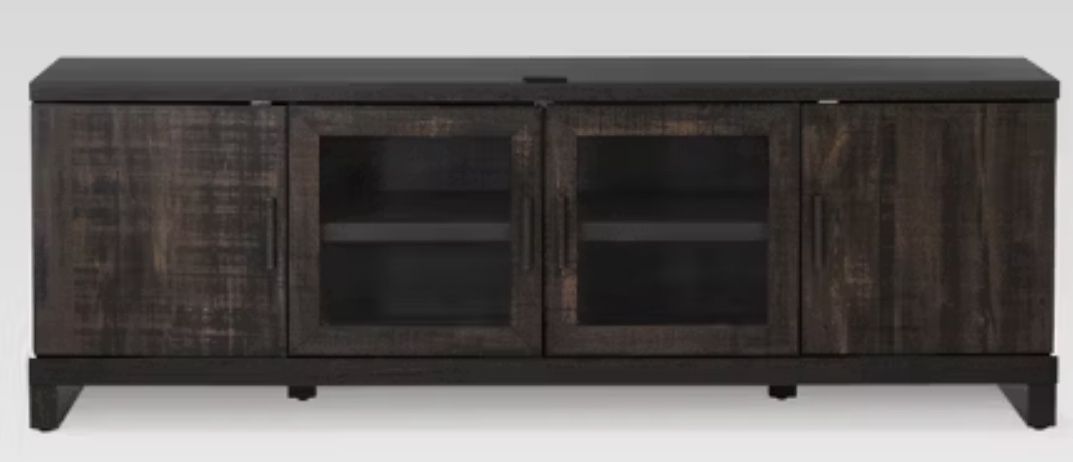 Storage TV Stand for TVs up to 75" Weathered Pine - Thresholdâ„¢: Farmhouse Style Media Console with Adjustable Shelves