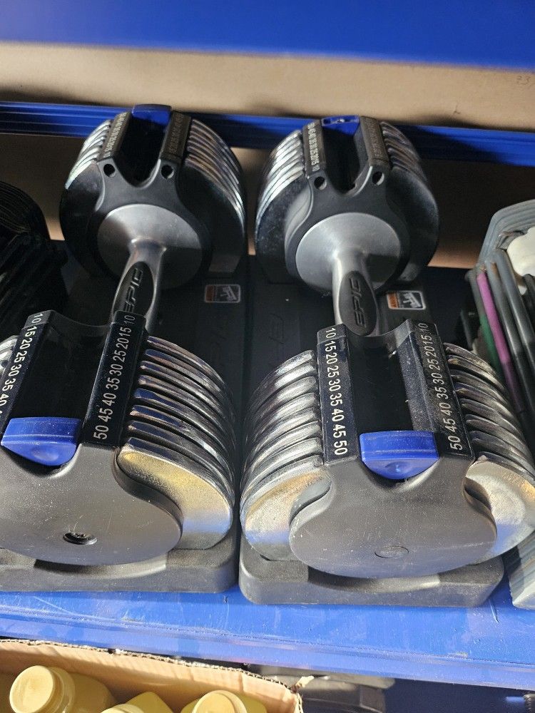 Pair Of Adjustable Dumbbells 50lbs Each