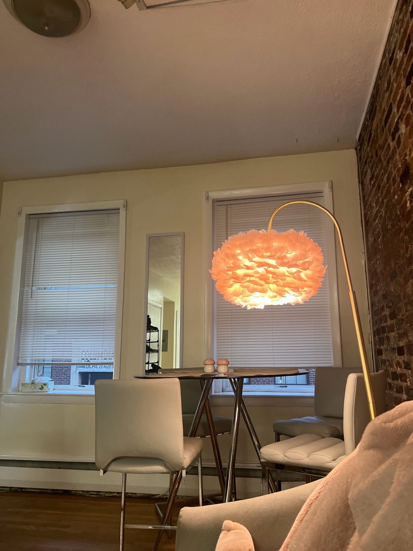 Pink Feather Standing Lamp