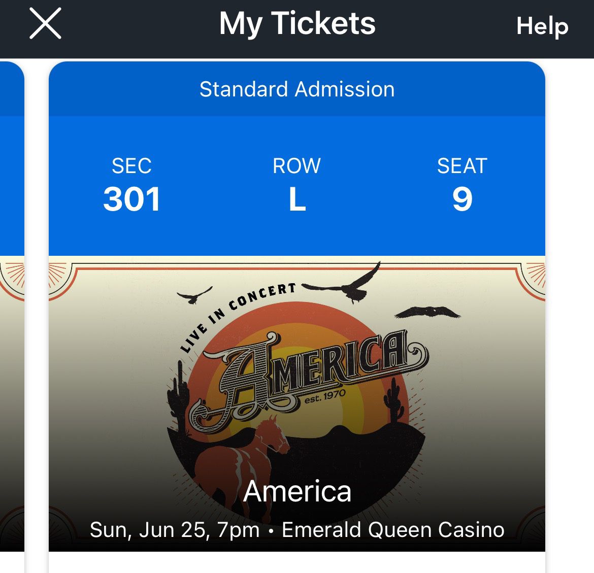 $250 _ 2 Concert Tickets: AMERICA