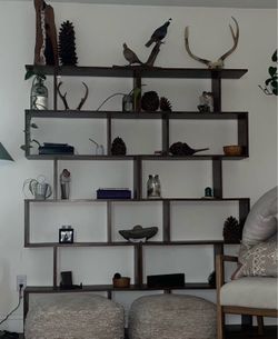 TWO bookshelves dark brown selling as set
