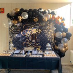 Happy 50th Balloon Set-up 