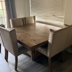 Dining table, Chairs, Bench And Bar Stools 