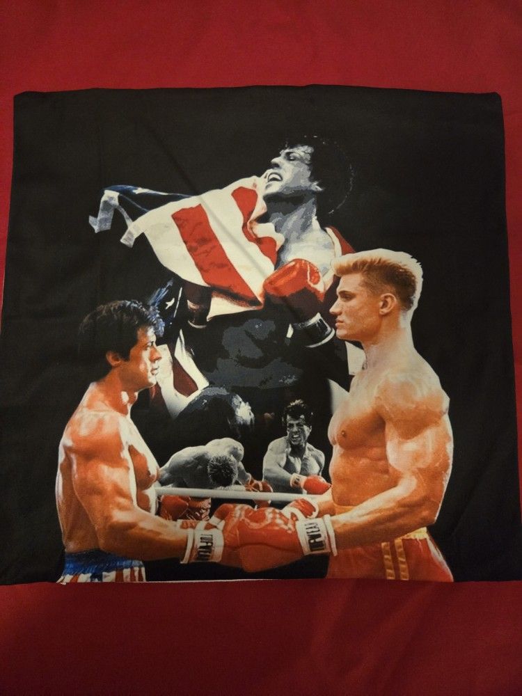 17" By 17" Rocky Vs Drago Pillow Case.