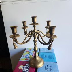 Solid brass candle holder