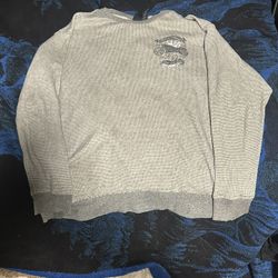 Harley-Davidson Gray Waffle Knit Crewneck – 2XL – Motorclothes