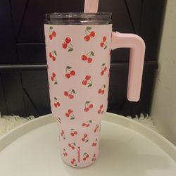 Hydrapeak Voyager 48 oz tumbler with a pink cherry print