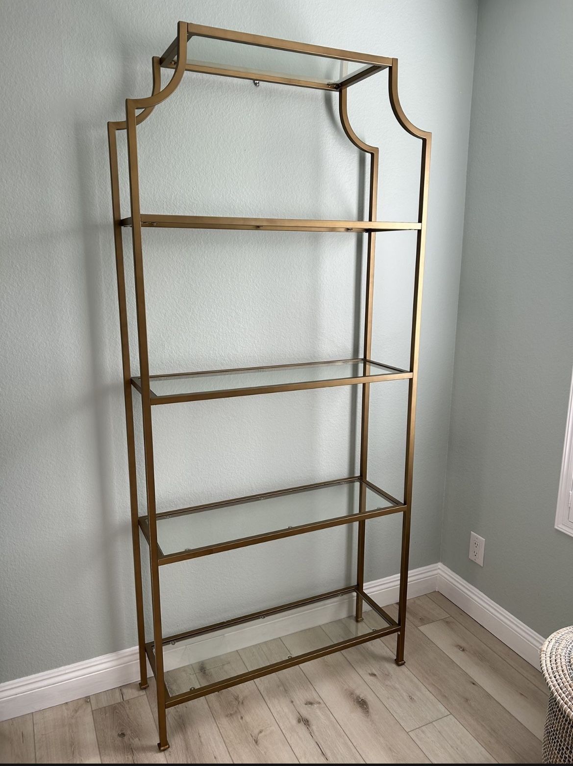 Gold Color Glass Shelves