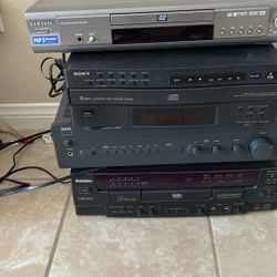  Samsung. DvD. .sony  5 DISC . NAD. Stereo Integrated Amplifier C 320BEE . AND DMD —838. VIDEO