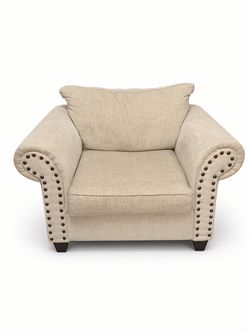 Bob’s Discount Furniture Beige Nailhead Accent Chair