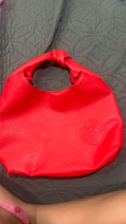 Red name brand purse
