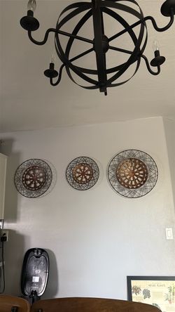 Set of 3 Round Metal Wall Decor