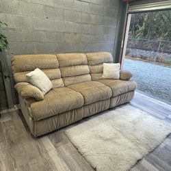 (Delivery) Tan Recliner Sofa / Couch