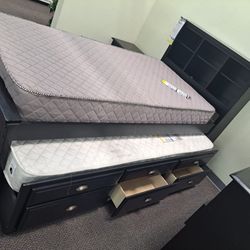 Twin/Twin Bedset W/3 Storage Drawers & Shelf(Mattress Included:$739)