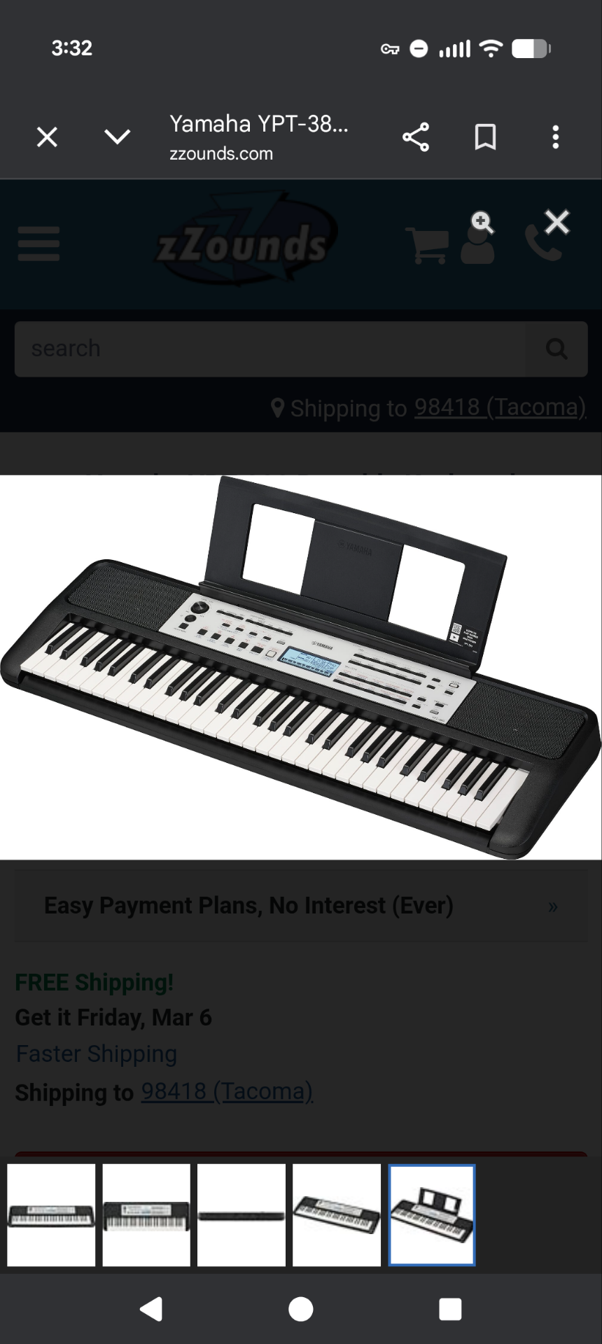 Yamaha YPT-380 Portable Keyboard