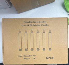 6-Piece Flameless LED Taper Candle Set – Ivory – Remote Control Included!
