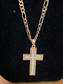 Gold plated chain with cross