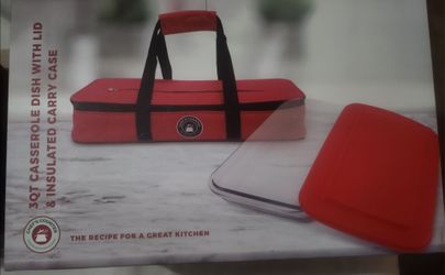 Chef's Counter 3QT Casserole Dish with Lid & Insulated Carry Case